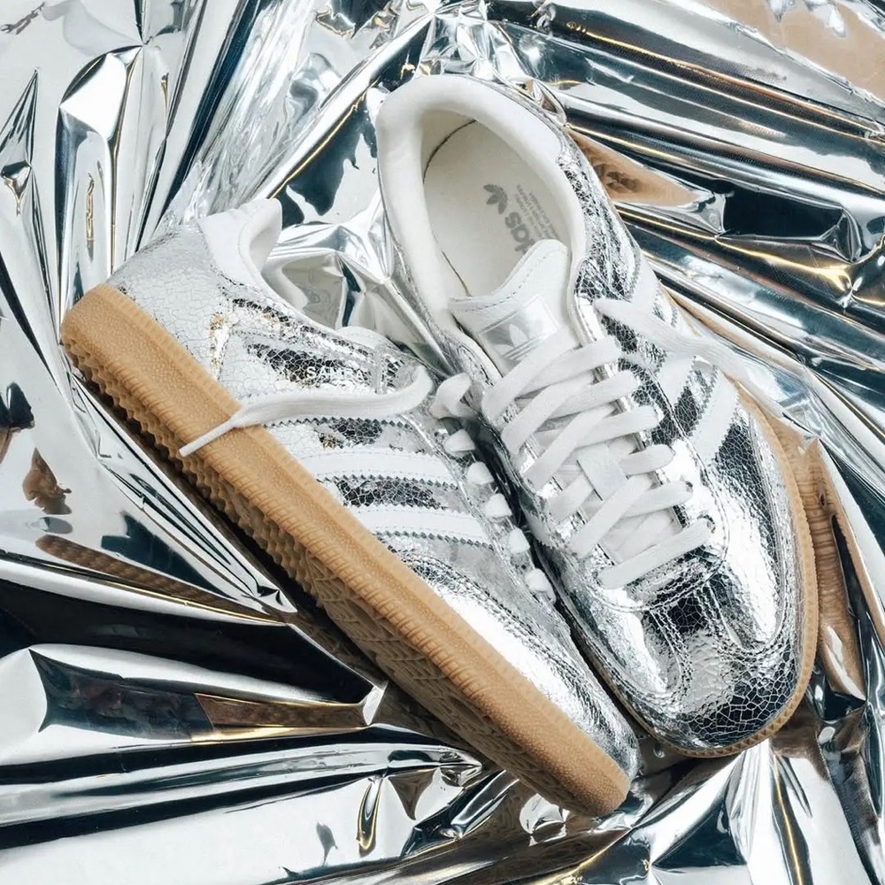 adidas Samba OG Shoes - Silver 🪩 (Women's Sneakers)